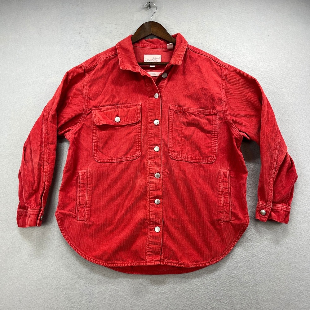 Universal Thread Corduroy Jacket Womens L Red Oversize Barn Chore Utility Work
